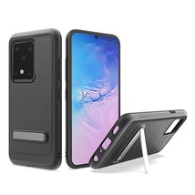 For Samsung S20 Ultra 6.9&quot; Brushed Hybrid Case w/ Magnetic Kickstand BLACK - £4.69 GBP