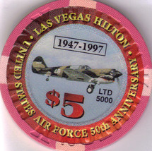 $5 US Air Force 50th Anniversay HILTON Las Vegas Limited Edition 5000 - £10.19 GBP