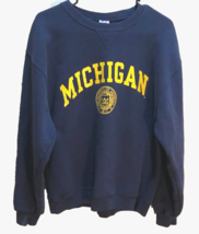 Michigan Wolverines NCAA Vintage 90s Blue Est 1817 Big Ten Football Sweatshirt M - $25.90