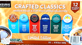 Crafted Classics  Medium Roast Variety Pack 72 Count K-Cup Pods EXP 10/2026 - $43.63