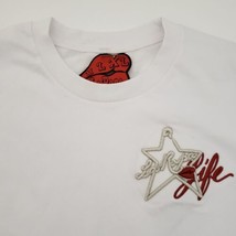 New La Ropa T Shirt Life White Embroidered Lips Size Small Kiss NWT - £27.57 GBP