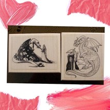 WIZARDS AND DRAGONS Lot of 2 New Mounted Rubber Art Stamps - $20.00