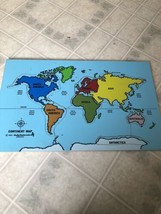 Judy Instructo 7 Pc Wooden Puzzle Vintage 1985 Continents Puzzle - $27.69