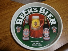 BECK&#39;S BIER (BEER)   METAL SERVING TRAY   VINTAGE 1980&#39;S   EXCELLENT CON... - $10.00