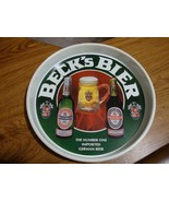 BECK&#39;S BIER (BEER)   METAL SERVING TRAY   VINTAGE 1980&#39;S   EXCELLENT CON... - $186.00 MXN