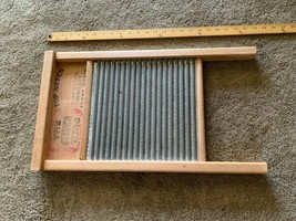 Antique National Washboard Company Silver King Top Notch No. 824 Wood an... - £35.05 GBP
