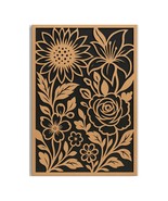 Floral wall hanging  2 Layer Cherry &amp; Basswood Silhouette | Vertical Rus... - $739.38 MXN