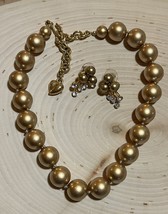 Vintage Carolee Imitation Pearl &amp; Rhinestone Necklace Set - £39.53 GBP