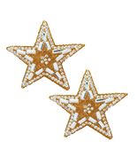 Gold Rhinestone Five-Pointed Star Iron On Patch 2pcs for Backpack Shoes ... - $9.65 CAD
