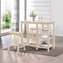 Nyssa 3Pcs Counter Height Set, Buttermilk Finish - $4,475.23 MXN
