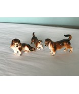 3 Vintage Miniature Porcelain Dogs Spaniels - $280.60 MXN