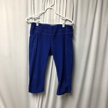 Athleta Blue Cropped Leggings Womens Large Zip Pocket Athletic Wear - $17.64