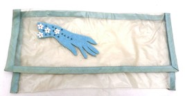Vintage Glove Case Clear Frosted Plastic Embellished with Felt Glove1950s  - $25.32