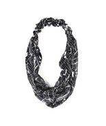 Nollia Ladies Criss Cross Elastic Stretch Headband Black &amp; White Leaves ... - $10.69