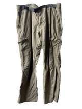 Columbia Omni Shade Mens 40 x 30 Khaki Cargo Quick Dry Nylon Pants Belted - £13.05 GBP