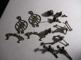 Antique Vintage Ornate Cast Brass Drop drawer Pulls Dresser Furniture pa... - £25.50 GBP