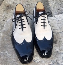 Black &amp;  White Made To Order Magnificent Leather Oxford Formal Dress Men Shoes - £110.08 GBP