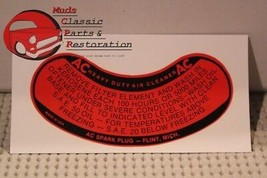 Chevy Air Cleaner Decal for all Passenger Car Dual Four Barrels 1956 and... - $10.97