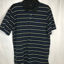 Oakley Shirt Size Large SS Gray Blue White Striped Golf Polo Mens Cotton... - £15.00 GBP