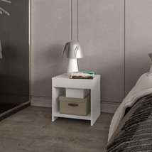 Elaine White Modern Bedroom Nightstand with Drawer, Storage &amp; Design - $82.99
