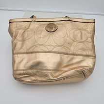 Coach Metalic Gold Bucket Medium Tote Shoulder bag Spots on Front Hangtag - $39.51