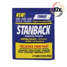 12x Packs Stanback On The Go Headache Powders  ( 6 Sticks Per Pack ) Pain Aid - £21.24 GBP