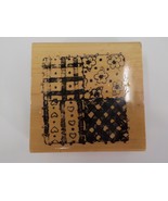 RUBBER STAMP FLORAL PLAID GRID FRAME APPRX 3X3 HEARTS DOTS MANUFACTURED ... - £6.36 GBP