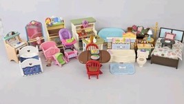 Fisher Price 2000&#39;s Loving Family Dollhouse Furniture Lot Kitchen Living... - $49.45