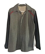 Chaos Men&#39;s Button Front Long Sleeve Charcoal Gray M Retail $200 Made in... - £51.56 GBP