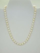 Vintage Imperial Cultured Pearls 7mm Bead Choker Necklace 14k White Gold 15.5&quot; - £239.00 GBP