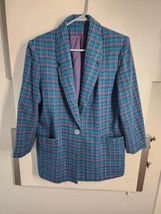 Camdan Place Tweed Multicolor Womens Blazer 12 Y2K Jewel Tones - £19.54 GBP