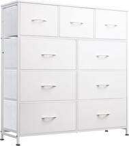 Wlive Tall Chest Organizer Unit With Fabric Bins, Steel Frame, Wood, Closet. - £72.41 GBP