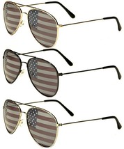 Usa Flag Aviator Sunglasses Classic Retro United States Patriotic American Vtg - £6.35 GBP