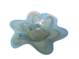 Blue Green Art Glass Decorative Bowl Dish 10&quot;L x 4&quot;T Glass Is Clear On E... - $18.81