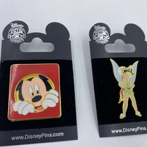 Disney PTATW Enamel Trading 2 Pins Mickey Tinkerbell Pirate Parks SM - $14.95