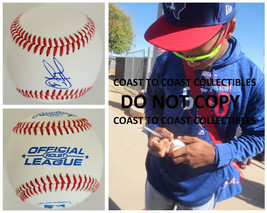 Leody Taveras Texas Rangers signed autographed baseball COA exact proof - £58.37 GBP