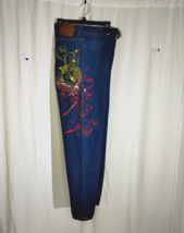 Artful Dodger Y2K Embroidered Jeans Men’s 34 x 31 Baggy Skate Streetwear Hip Hop - £63.51 GBP