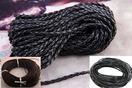 Leather Cord Round or Braided 3FT Faux Black Brown Necklace Bracelet 1 -... - $55.71 MXN+