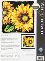 DIMENSIONS Needlepoint Kit, Dramatic Sunflower, 14&#39;&#39; x 14&#39;&#39; - £30.01 GBP