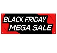 Black Friday Mega Sale Clearance Banner Advertising Vinyl Sign Inv - £41.23 GBP