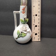 Airplant in Vintage Bud Vase, 4" Art Pottery Porcelain Applied Flowers Germany image 8