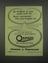 1949 G.E.C. Osram Lamp Ad - As brilliant as you could wish for - £14.78 GBP