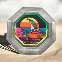 South Padre Island Vintage 90’s Neon Acrylic Fridge Magnet Sailboat Waves - $12.87