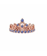 SwaraEcom 14K Rose Gold Plated Round Brilliant Shape Cubic Zirconia Crow... - $71.99