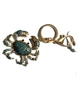 Woman&#39;s Crab (Cancer) With Blue Rhinestones Bag Charm/Keychain  5&quot;  #KC2... - $11.69