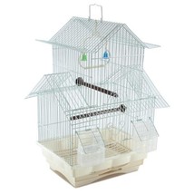 White 18-inch Medium Parakeet Wire Bird Cage For Budgie Parakeets Finche... - £29.19 GBP