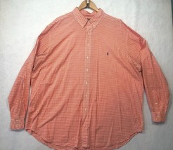 Ralph Lauren Classic Fit Button Down Oxford Shirt Orange Gingham Check M... - $24.49