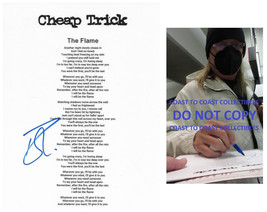 Robin Zander Signed Cheap Trick The Flame Lyrics Sheet COA Proof Autographed - £117.33 GBP