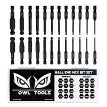 Ball End Hex Allen Wrench Drill Bit Set, 24 Pack - Metric &amp; Sae Sizes - ... - £26.93 GBP