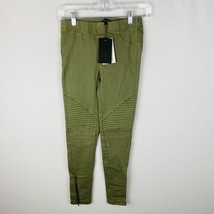 Beulah Style Moto Olive Green Pull On Jegging Pants Womens Small S 24 - $22.94
